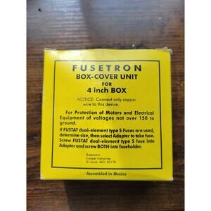 Fusetron SSY - Box-Cover Unit for 4" (inch) Box - NIB NOS